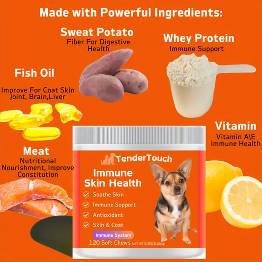 Allergy/Immune Supplement-120 Chews - 1 Pack (1 x 180g/6.35oz) - Tender Touch Allergy & Immune Support