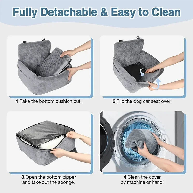 Dogs under 20 Pounds Car Seat with Pocket- Kennel Puppy Car Ride- Artifact Dog Nest- Pet Pad Front and Rear Row -Dog Look-Out Safety Seat-Pet Car Seats