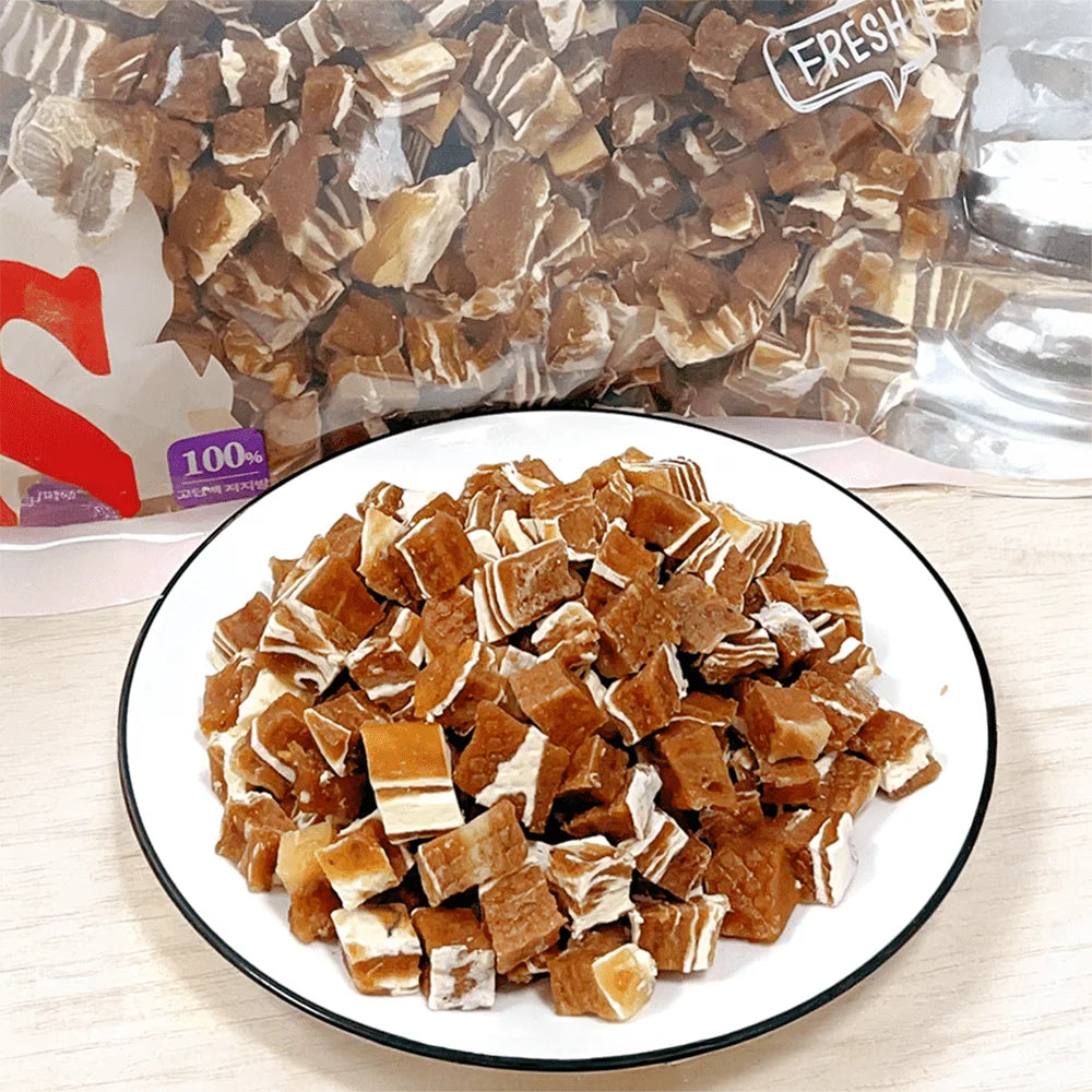10.58oz/300g Snowflake Beef/Chicken Cubes/Slices, Chicken Salmon/Pumpkin Slices, All Natural Ingredients, Natural Dog Treats-Pet Bowls/Feeding