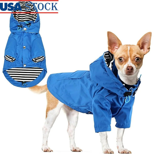 Waterproof Lightweight Dog Raincoat Jacket with Hood Adjustable Design Small Medium Dogs Breathable Durable Pet Poncho size M
