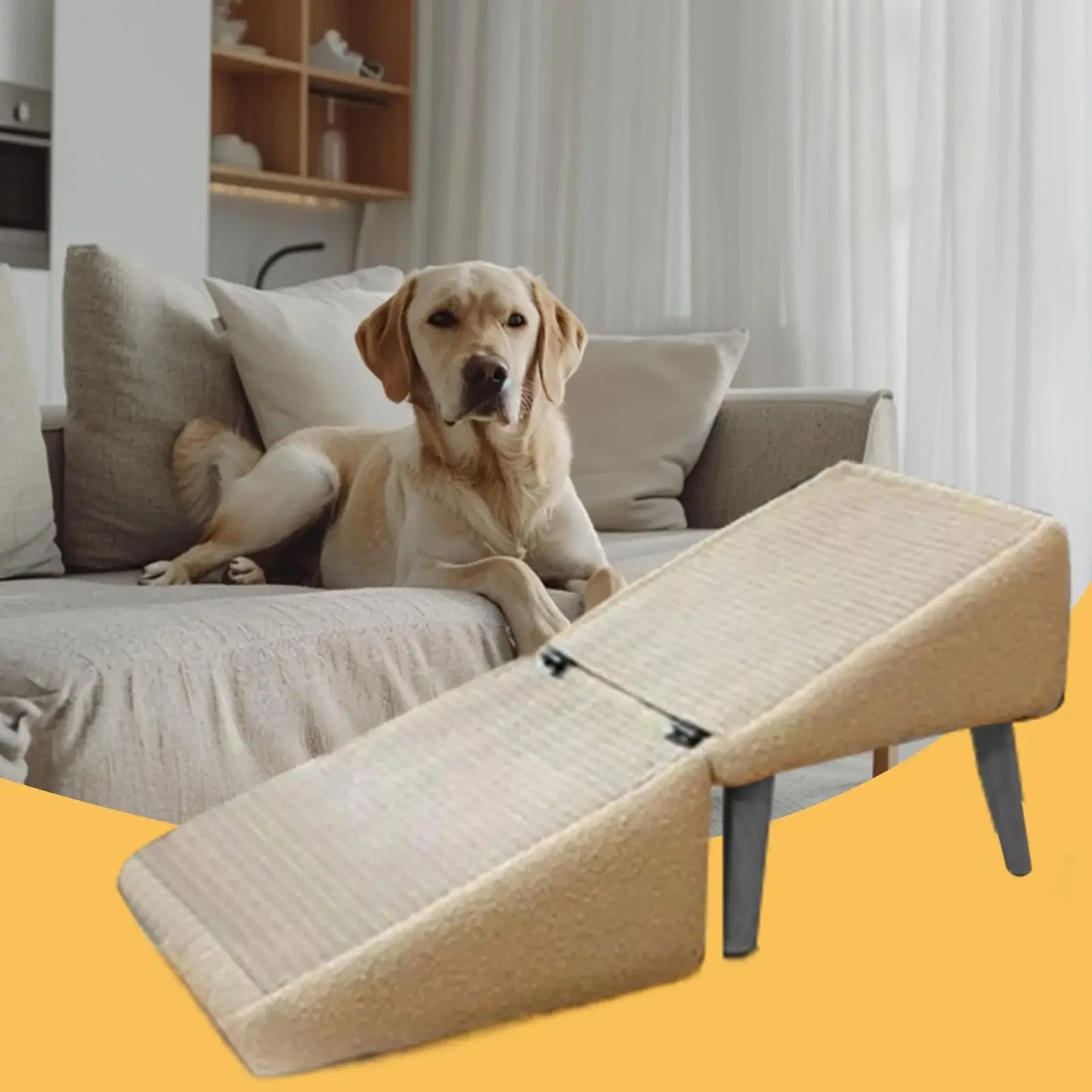 Dog Ramp-Foldable Dog Vehicle Stairs- Footrest Stool for Small Breeds-Non-Slip Ramp-Pet Stairs