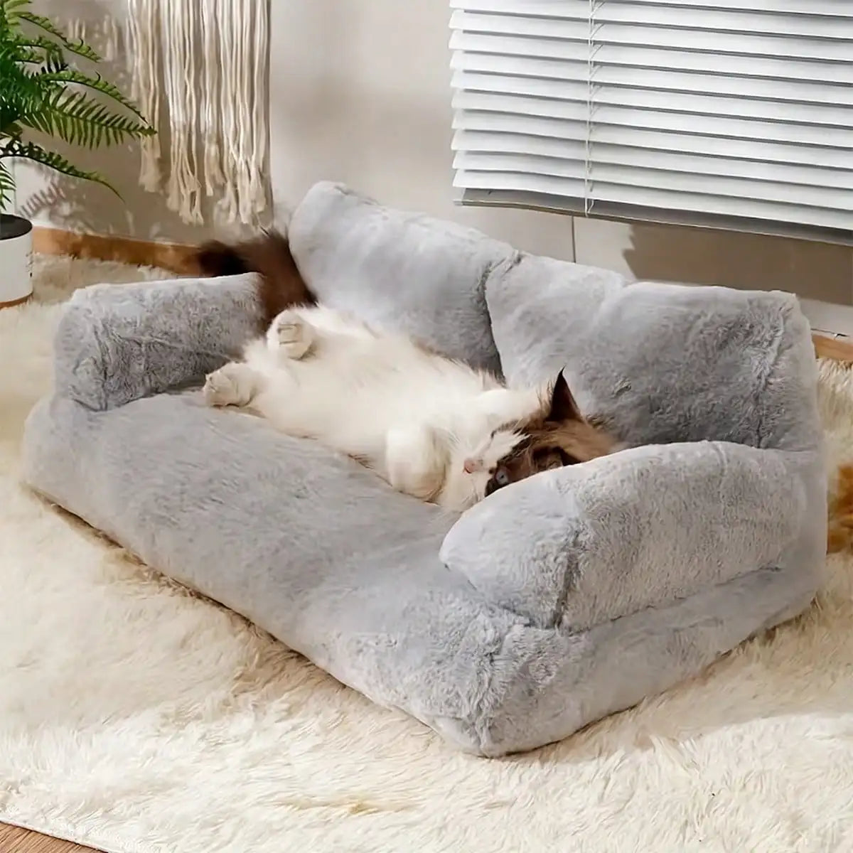 Dog Sofa- Supportive Bed For Small Dogs With Colorful Elastic Balls For Playing- Featuring A Removable/Washable Cover- Non-Slip Bottom-Beds & Blankets