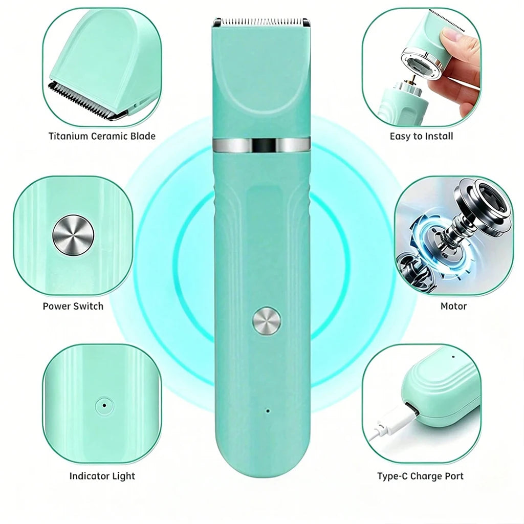 4-in-1 Pet Hair Clippers- Rechargeable Pet Trimmer Kit- Cordless- Electric Grooming Shaver with Comb Guide for Puppy Kitten-Pet Grooming
