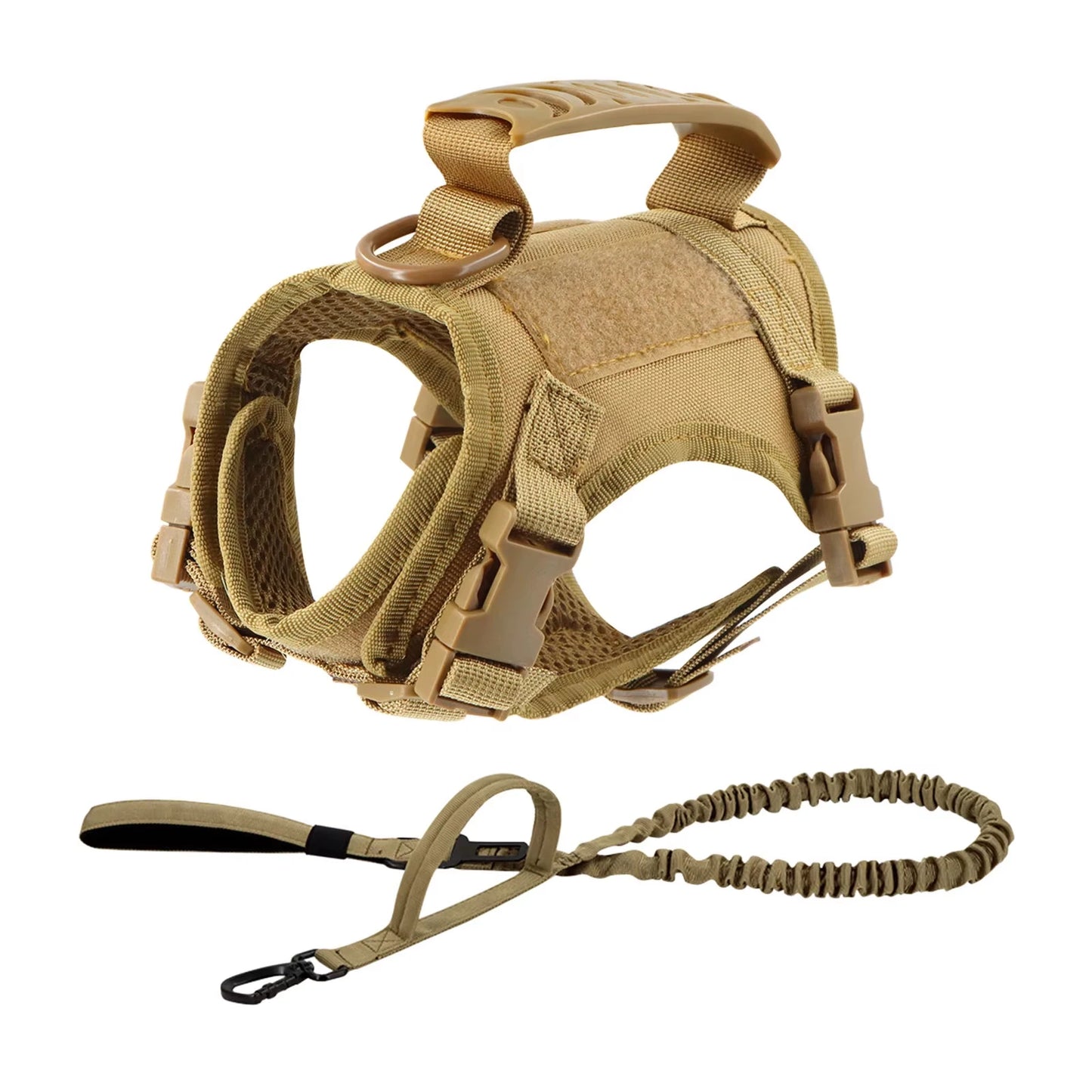 Tactical Puppy Harness Leash Set- For Small Dogs- Adjustable- Harnesses Vest For Training-Military-Collars/Leashes