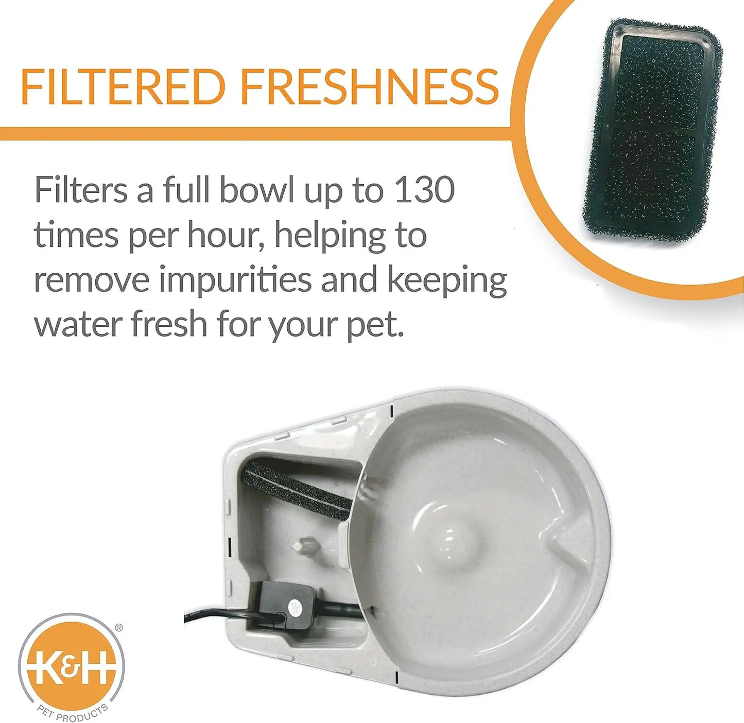 Medium Granite Dog Water Bowl with Filter- 1.4 Gallon Bowl + 1 Gallon Reservoir for Clean Hydration-Pet Bowls/Feeding