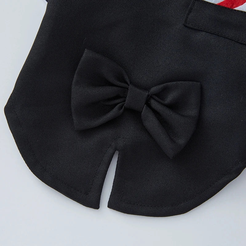 Pet Dog Tuxedo- Formal Pet Wedding Party Suit for Small Medium Dogs - Bow Tie Shirt- Gentleman Costume