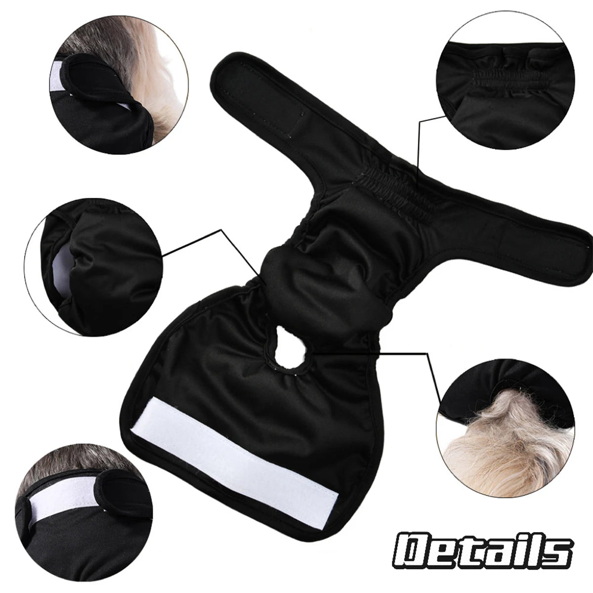 Washable Female Dog Diapers- Adjustable- Pet Physiological Pants- Reusable- Leakproof-Sizes XS-XL Dogs-Pet Grooming