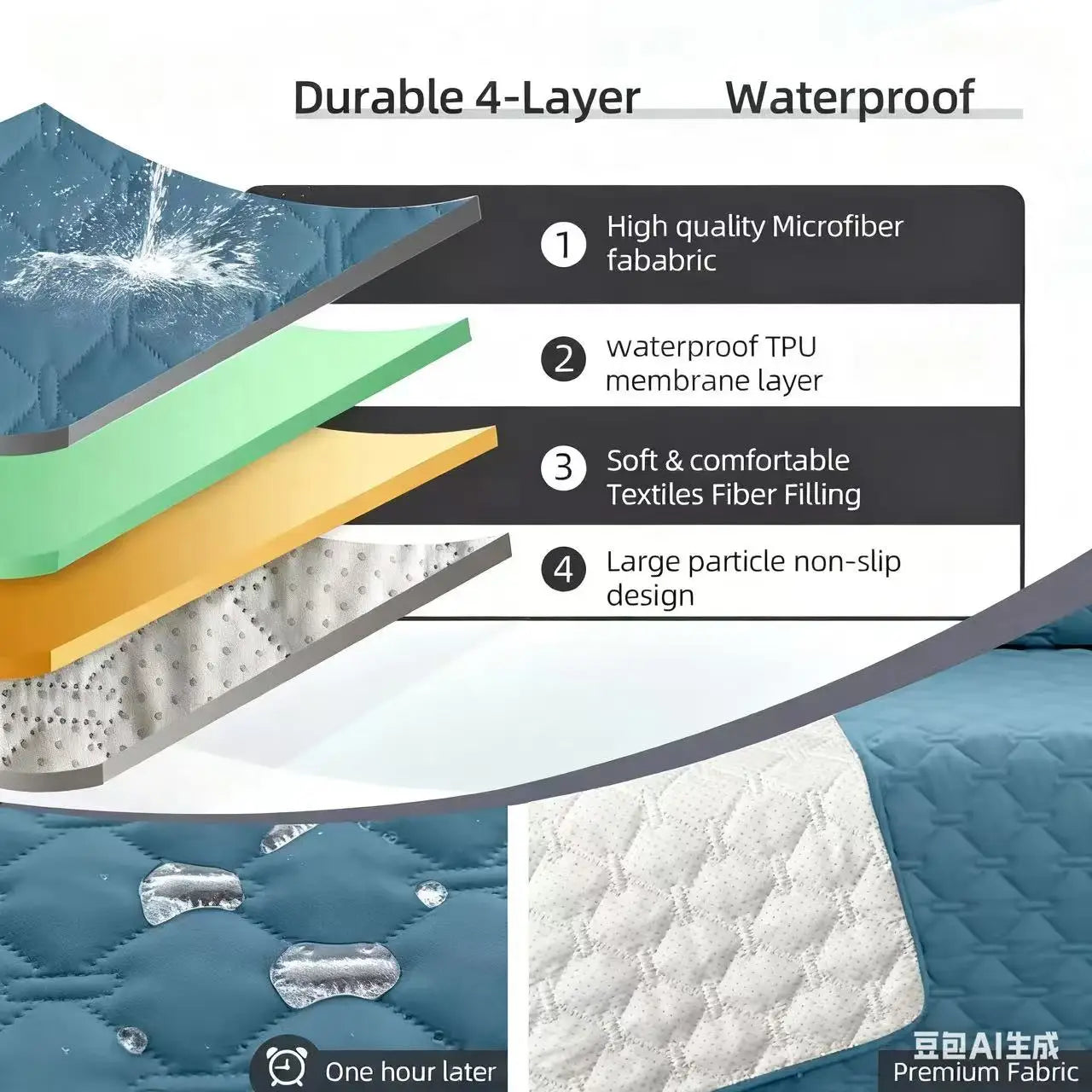 Waterproof Non-Slip Dog Bed Cover- Blanket  for Sofa, Car Mat- Incontinence Mattress Protectors-Beds & Blankets