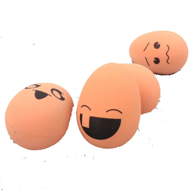 Bouncing Realistic Egg - Small Dog Toy- Expression Ball- Chew Resistant - Puppy Training Interactive