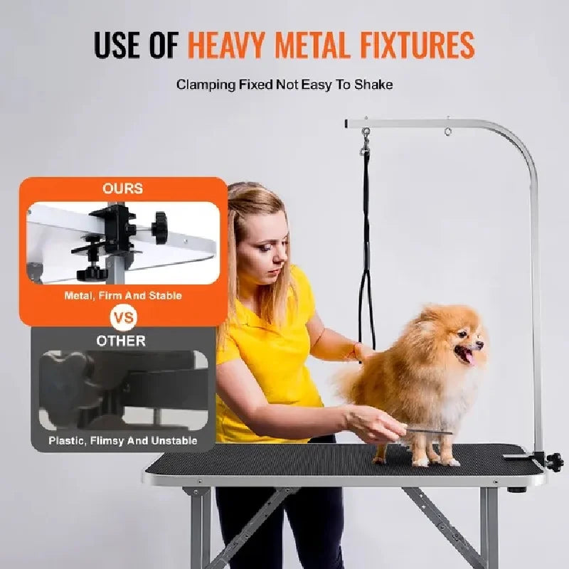 VEVOR Pet Grooming Table- Arm with Clamp- 36''x24'' Dog Grooming Station- Foldable-for Medium and Small Dogs-Pet Grooming