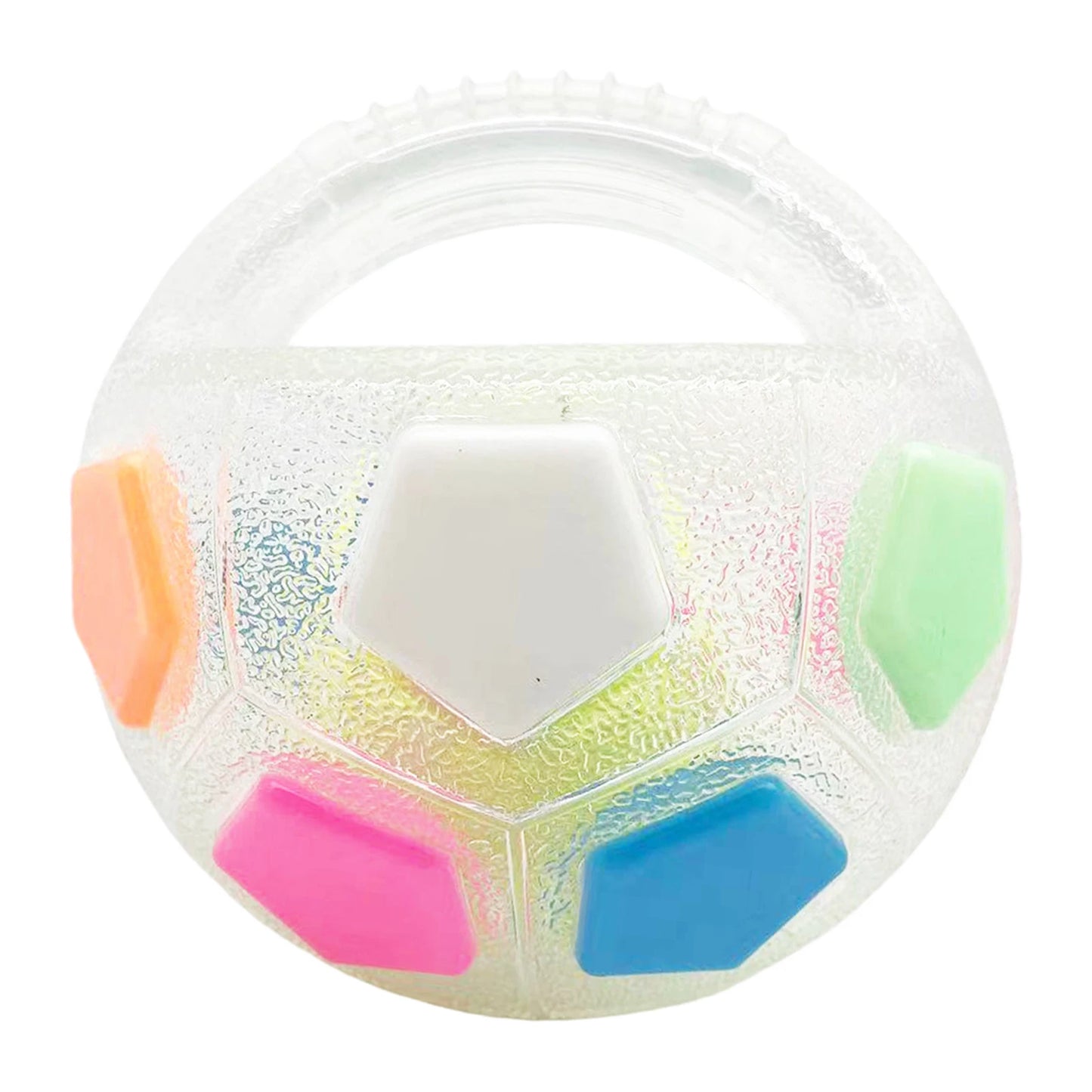 Dog Calming Ball with Handle - Football Shape Toy- Interactive-Squeaky-Dog Toys