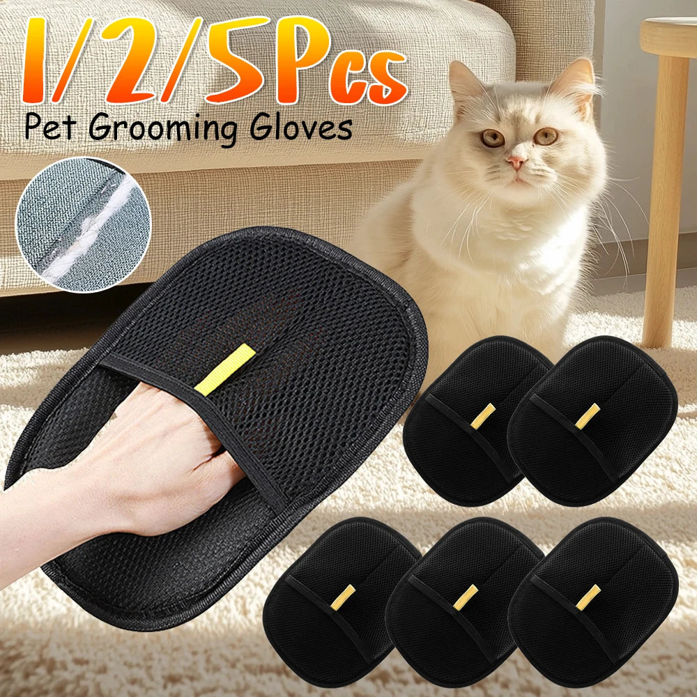 Hair Remover Brush Dog Cat Pet Hair Remover Gloves -Double-Sided- Pet Grooming