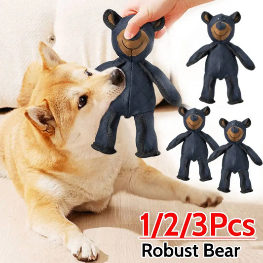 Mighty Robust Bear- Pet Sound making Toy- Plush Interactive Dog Toy-Grinding Teeth Cleaning