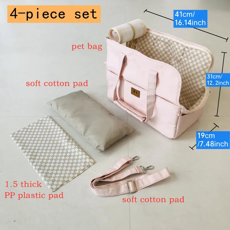 Portable Pet Shoulder Handbag- Dog Carrier Bag- Car Seat- Nonslip Carriers- Safe Bed