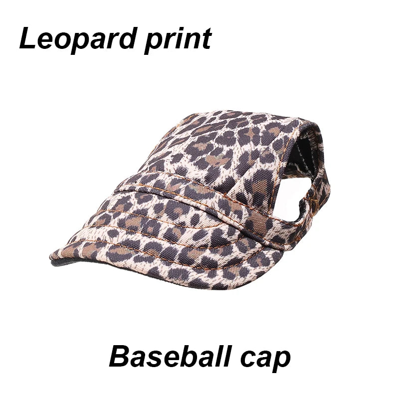 Dog Sunscreen Baseball Cap- Outdoor Sports Hat With Ear Holes- Adjustable- For Small Medium Dogs Cats Caps