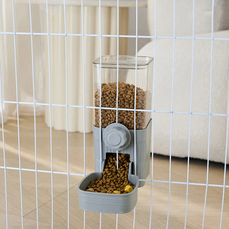Automatic Pet Feeder/ Waterer Hanging Cage Bowls-Suitable for Small Puppy Dogs Food Container Dispenser Bowl-Pet Bowls/Feeding
