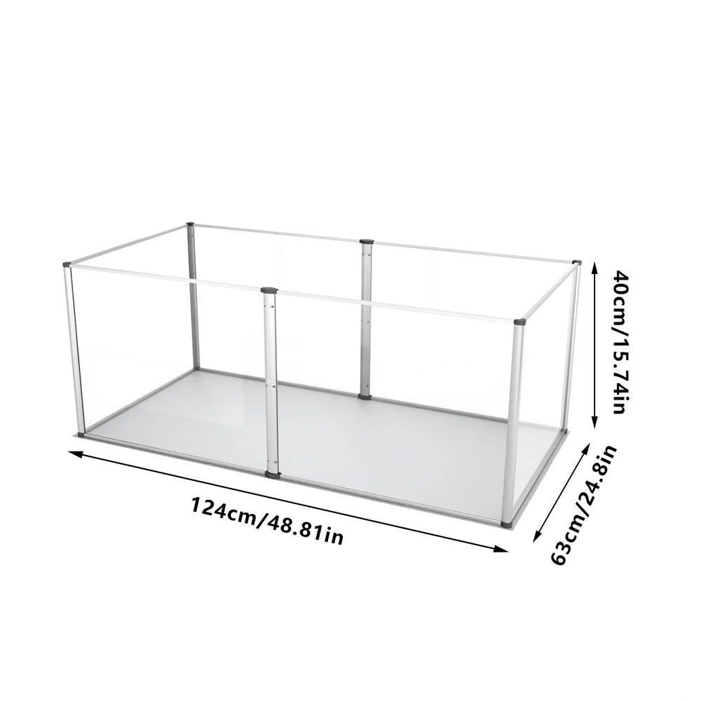 1Pc  Acrylic Dog Playpen- Whelping Pen Box- Indoor Enclosure- Pet Clear Fence -Puppy Playpen with Waterproof Fertility Pad
