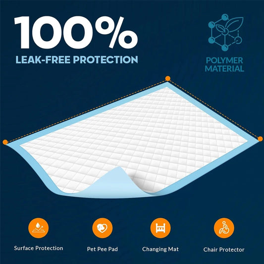 100 17.7"x13" inch 6-layer protective structure Disposable absorbent dog training pads - Training puppy urine pads for super abs