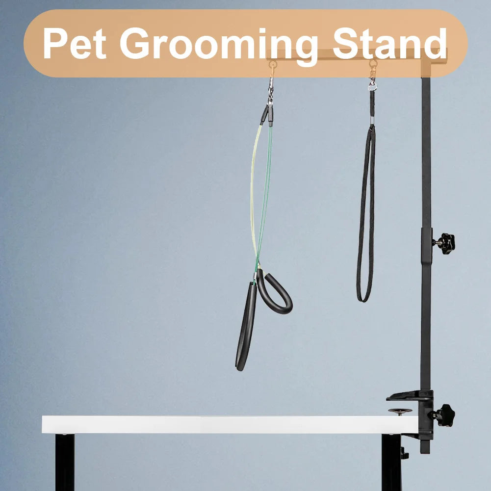 Dog Shower Stand with Restraint Rope Trimming Pet Grooming Stand- Pet Foldable Grooming Bracket Desk- Holder for Bath Desk-Pet Grooming