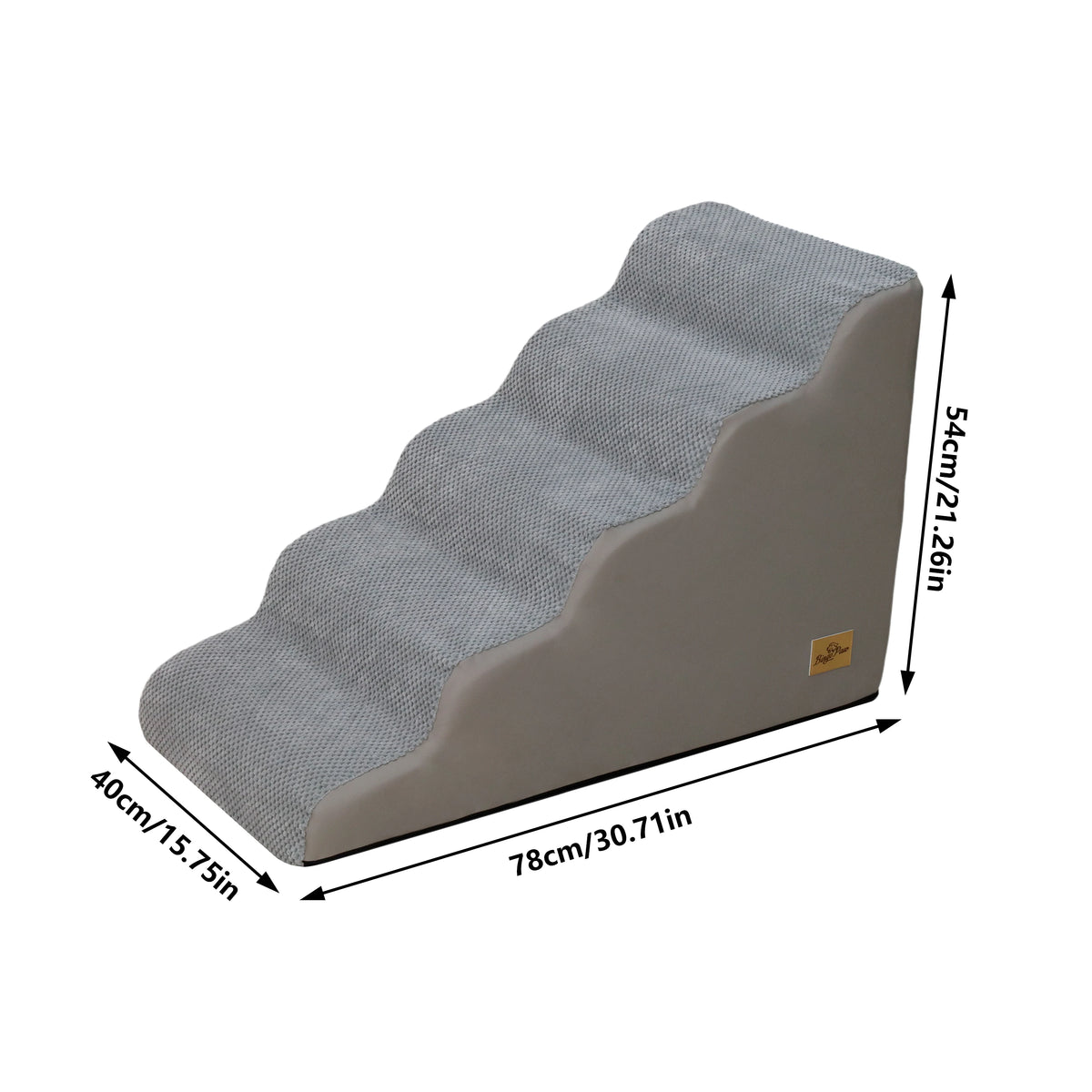 3/4/5 Steps Dog Stairs-Curved  Steps-Ramp with Removable Cover- for Sofa- Bed- Chair- High-Density Sponge Foam-Pet Stairs