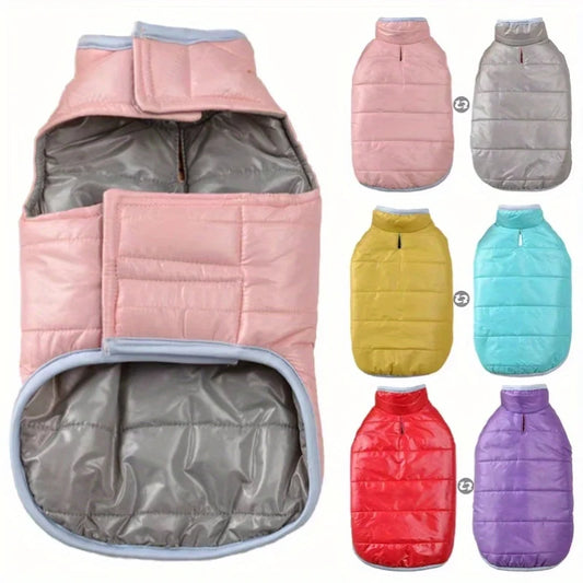 Double-sided Thicken Winter Dog Clothes- Waterproof Comfortable -Warm Pet Dog Jacket for Small Medium Dogs Vest