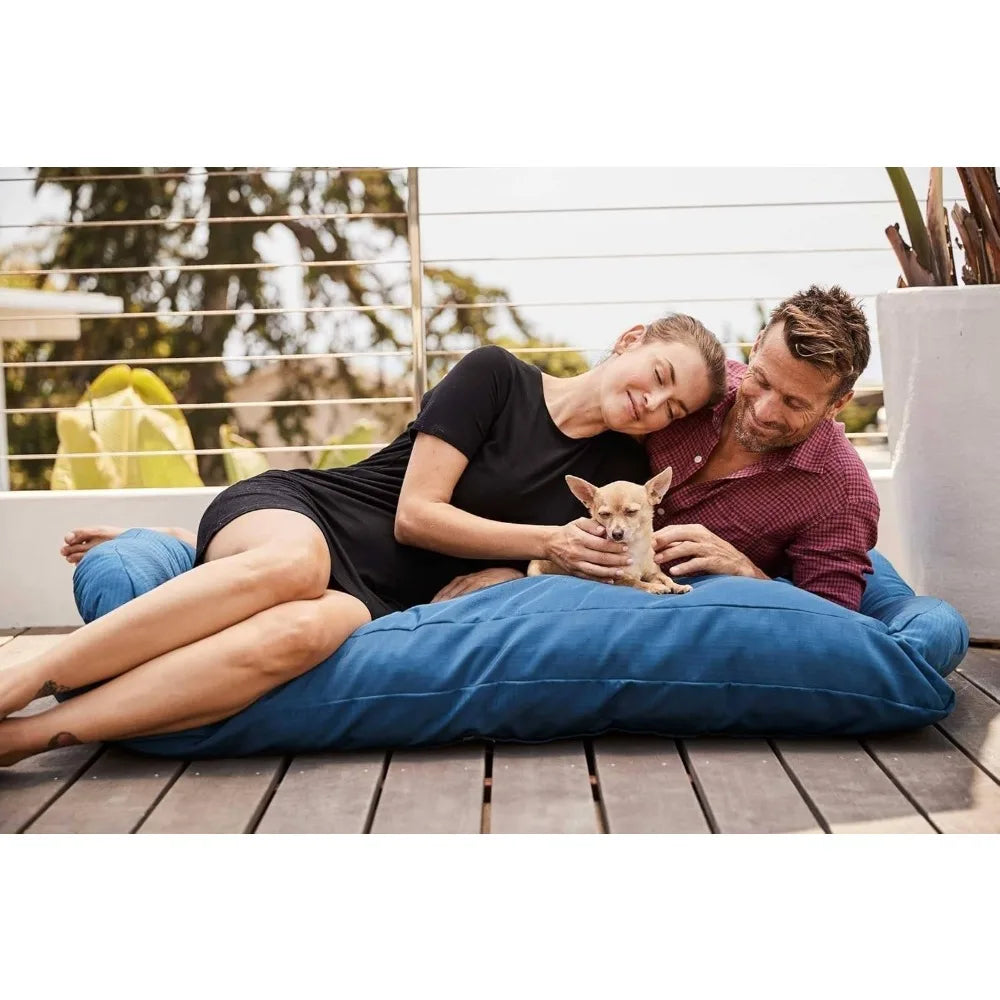 Tough Bolster Nesting Pillow Sofa Dog Bed with Removable Washable Cover - Durable, Water Resistant with Nonskid Bottom - Medium