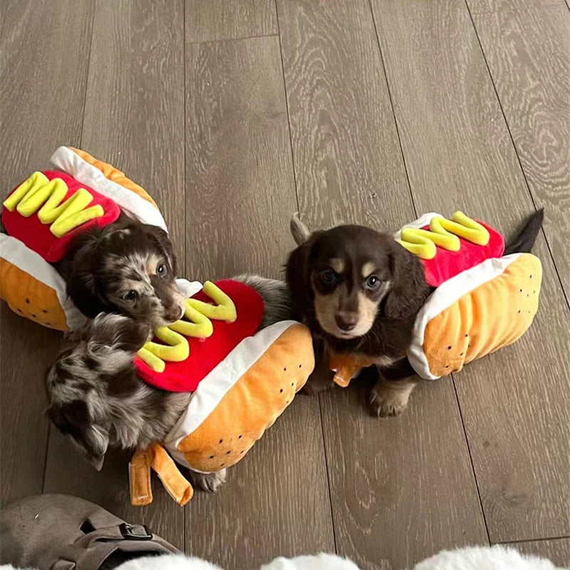 Cute Dog Costumes- Hot Dog Shaped Dachshund Sausage- Adjustable Clothes- Pet Apparel Dressing-Up-Sizes SML-Costumes/Apparel