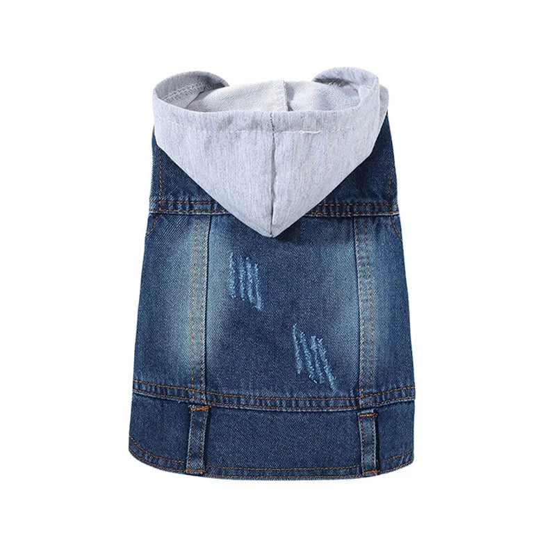 Retro Designer Dog Jeans Jackets Vest for Small Dogs- Handsome Denim Jacket- Durable- Sizes XS-XXL-Costumes/Apparel