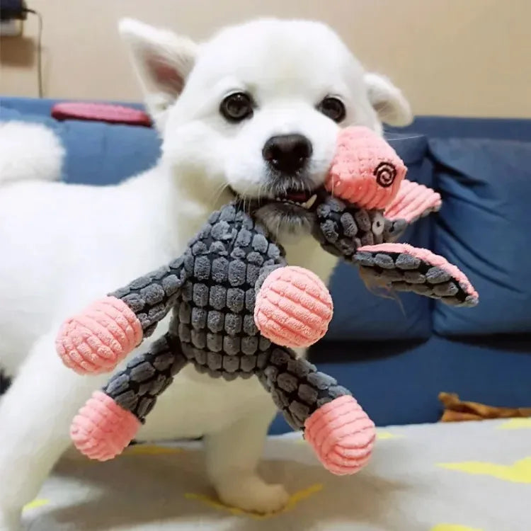 Plush Squeaky Dog/Puppy Chew Toys- Interactive- Teething Training Dog Toys- Cute Donkey Design-Dog Toys