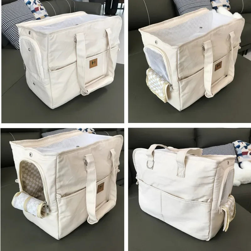 Portable Pet Shoulder Handbag- Dog Carrier Bag- Car Seat- Nonslip Carriers- Safe Bed