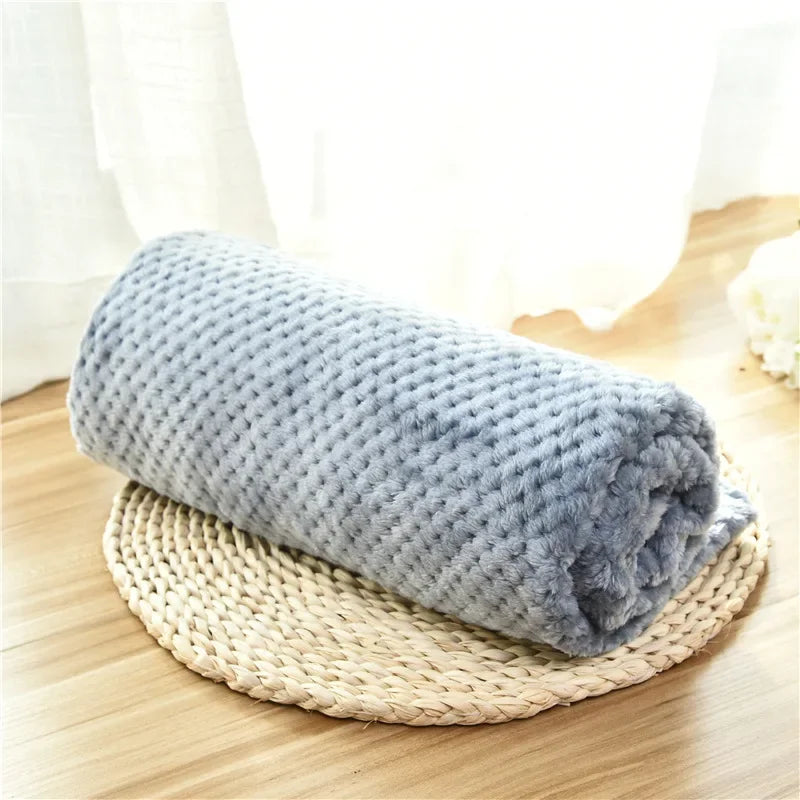Warm Soft Fuzzy Blankets for Pets- Small Medium Dogs- Fleece- Plush Throws for Bed Couch Sofa Blanket-Beds & Blankets