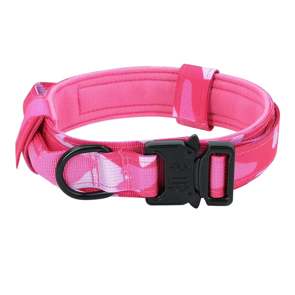 Dog Training Collar- Adjustable Tactical Dog Collar/ Leash Set- Control Handle-Lead Collar For M to XL Dogs-Collars/Leashes