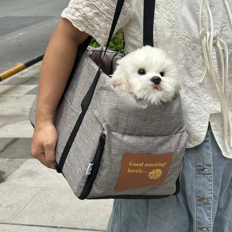 Dog Gray Car Seat-Central Car Seat-Portable Carrier for Small Dogs-Pet Car Seat