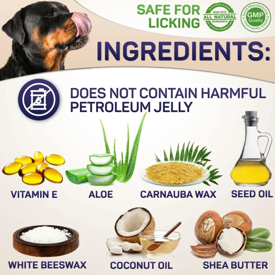 Natural Dog Paw Balm Dog Paw Protection for Hot Pavement Dog Paw Wax for Dry Paws and Nose Canine Paw Moisturizer for Cracked
