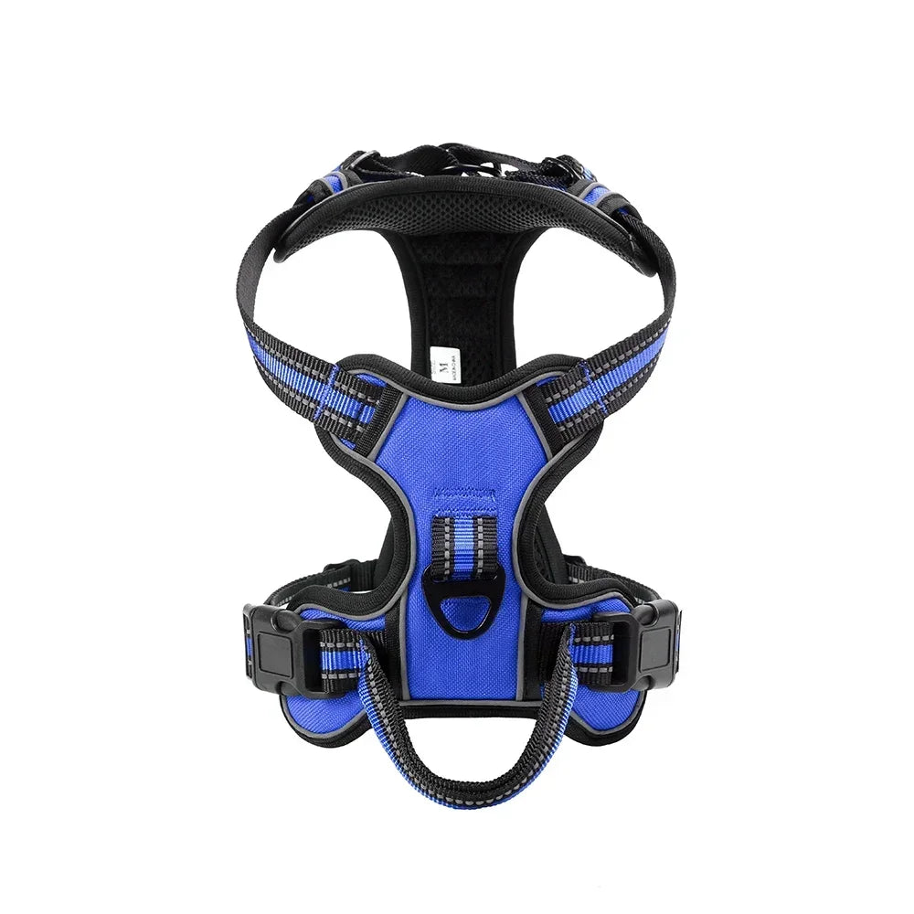 Adjustable Nylon Dog Harness Vest- Reflective Soft Breathable No Pull Dog Harness- Sizes S to XL-Collars/Leashes