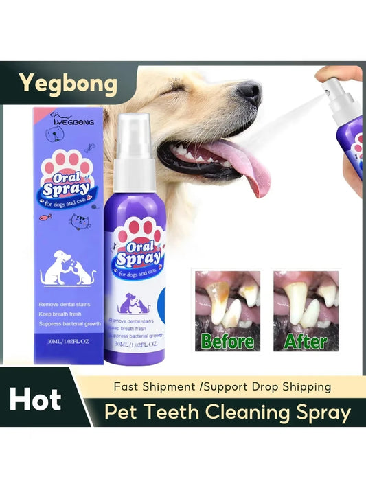 Pet Tooth Cleaning Spray Dogs- Bad Breath Freshener- Oral Cleaning Dental Care Deodorization Spray  30ml