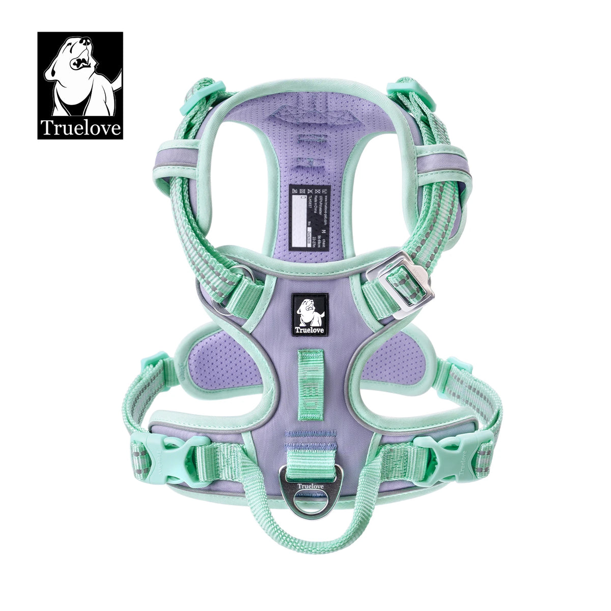 Truelove No Pull Dog Harness- Reflective- Breathable- Adjustable Training Vest-Sizes XS-XL Dogs- Night Walking-Collars/Leashes