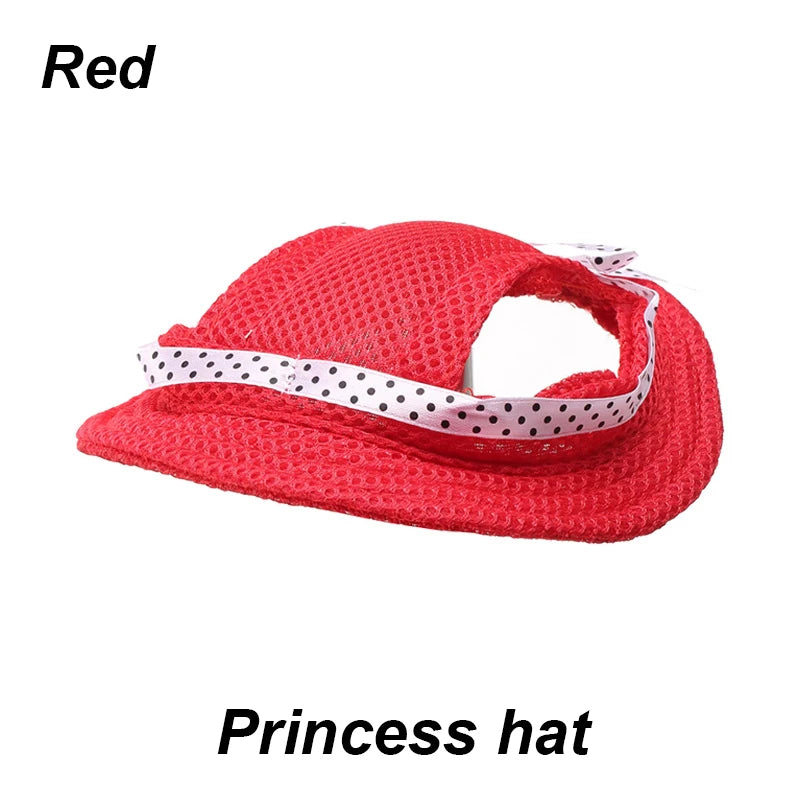Dog Sunscreen Baseball Cap- Outdoor Sports Hat With Ear Holes- Adjustable- For Small Medium Dogs Cats Caps