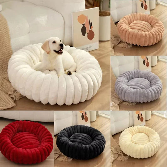 40-70cm Round Pet Bed for Dog-Super Soft Long Plush Dog Bed-House for Medium Dogs-Beds & Blankets