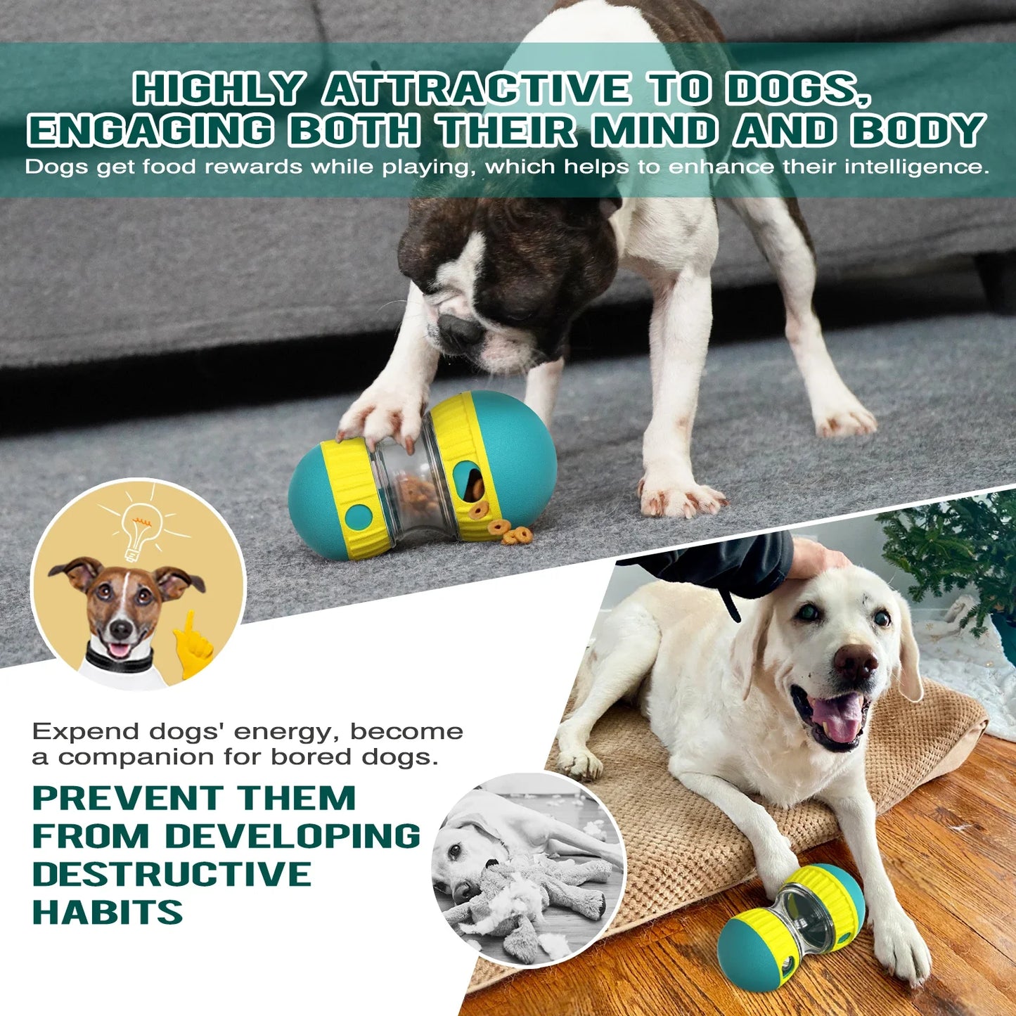 Interactive Dog Toys For Small to Large Dogs Improve IQ Indoor Training- Puppy Toys Chihuahua French Bulldog Pug-Dog Toys