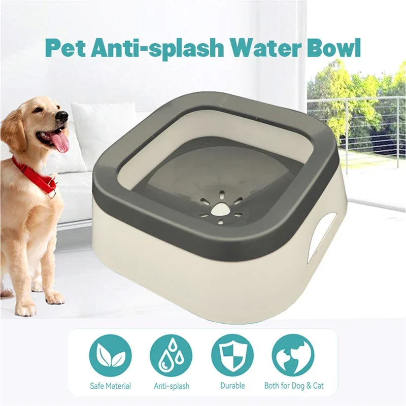 Anti-splash Water Bowl For Dogs- 1L Large Capacity Drinker-Pet Bowl/Feeding