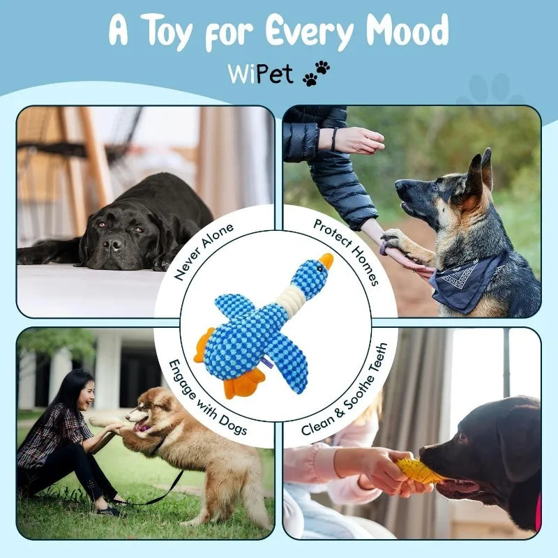 Duck Dog Toys for Aggressive Chewers-Squeak Toy-Dogs Interactive Plush Duck-Dog Toys