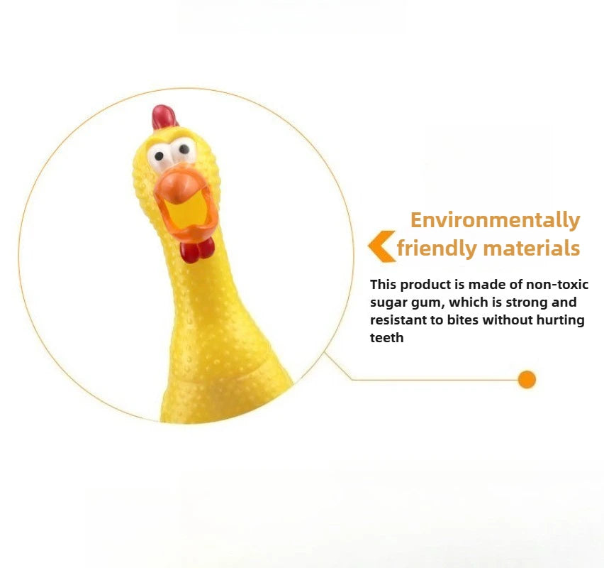 Squeaky Screaming Chicken Pet Toy-Molar Chew- Rubber Toy-Dog Toys