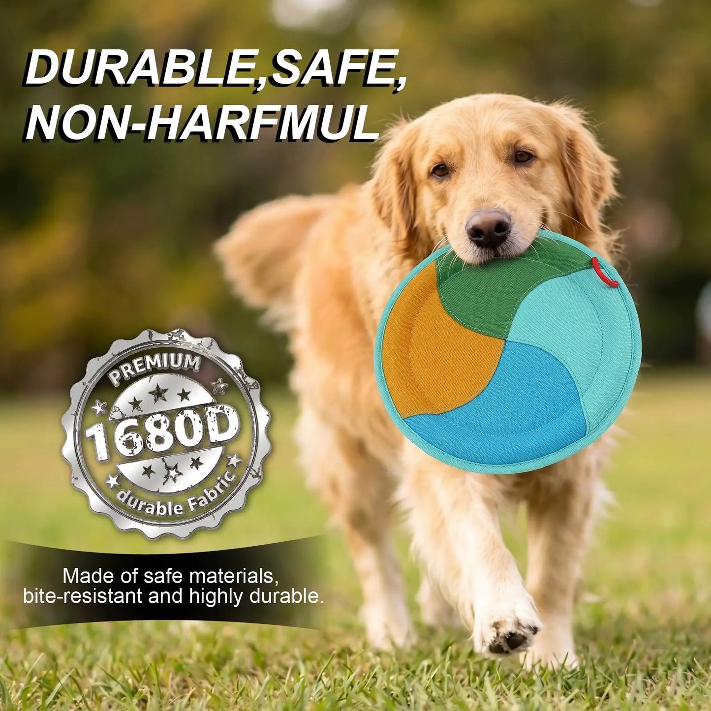 Dog Frisbee- Dog Flying Disc Toy-Designed for Fetching- made of Durable Material with Soft/Thick Edges that are gentle on dogs' teeth/gums Lightweight-Floatable-All breeds-Dog Toys
