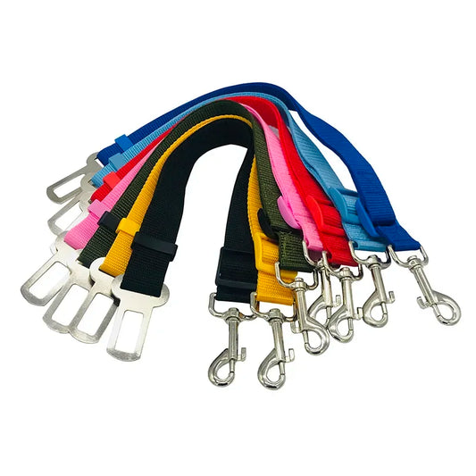 Dog Car Seat Belt- Safety Protector- Travel Pets Accessories- Dog Leash Collar Breakaway- Solid Car Harness