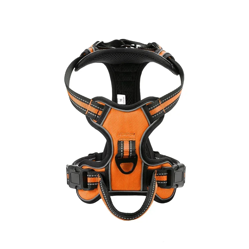Adjustable Nylon Dog Harness Vest- Reflective Soft Breathable No Pull Dog Harness- Sizes S to XL-Collars/Leashes