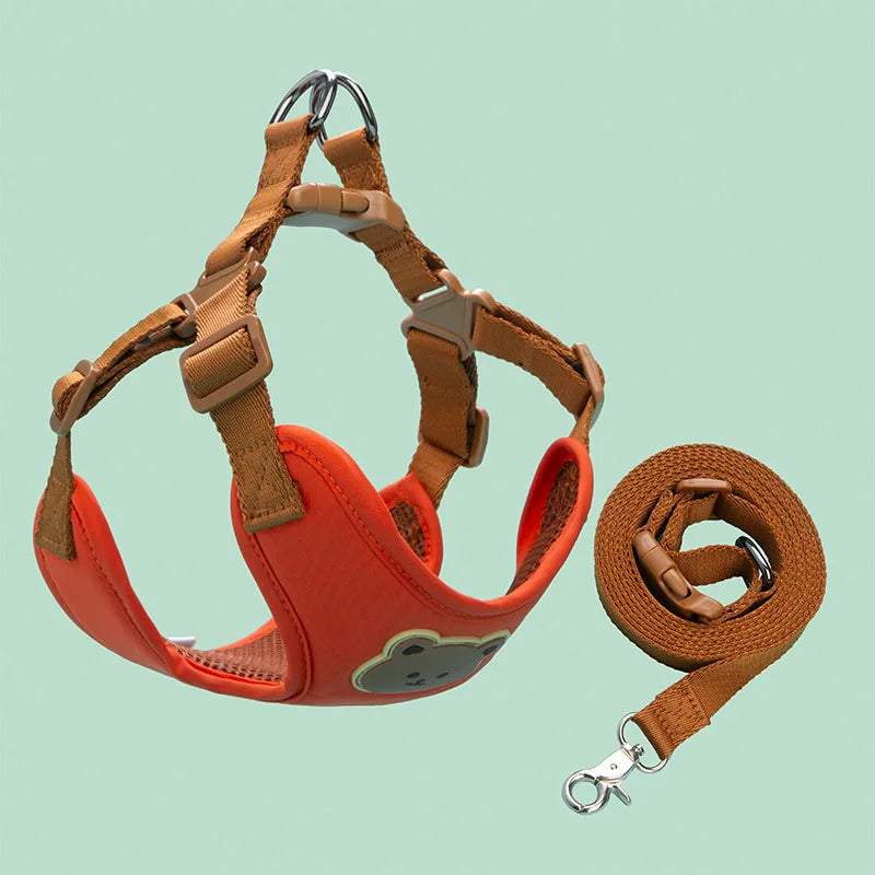 Pet Dog Harness/ Leash Set- Small/ Medium Dogs- Vest- Breathable -Chest Strap-sizes XS-XL-Collars/Leashes
