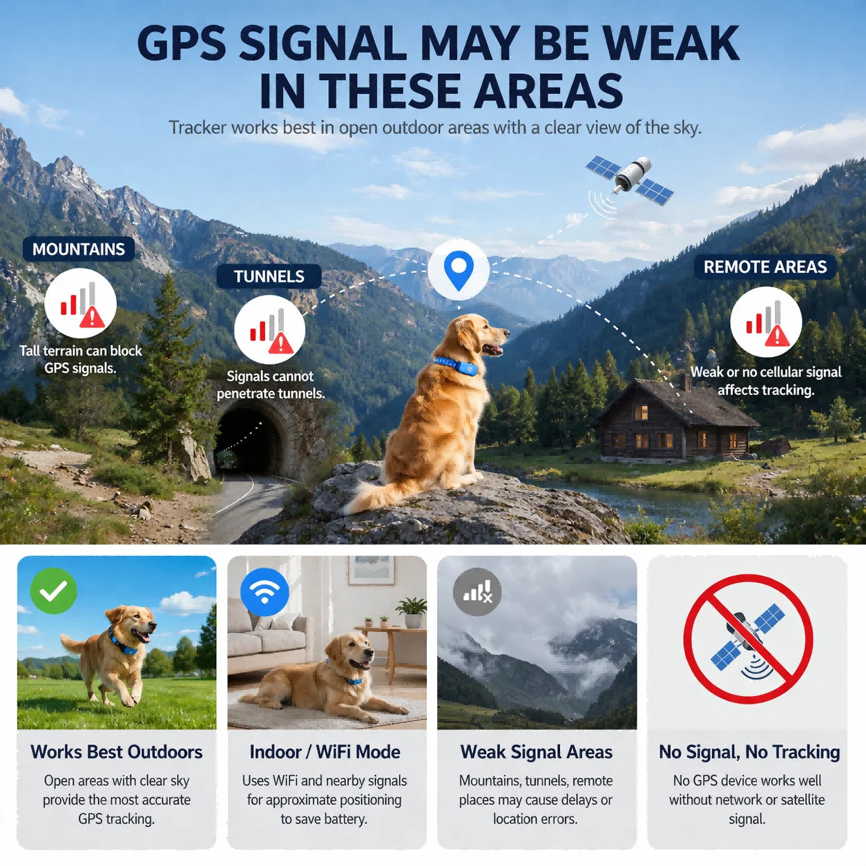 GPS Pet Tracker 4G for Dogs & Cats -Built-in SIM with Real-Time Tracking- WiFi Home Positioning- IP67 Waterproof- Plan Required-Pet Accessories