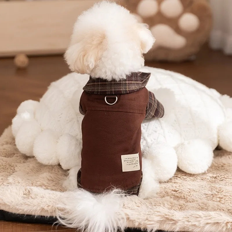 Punk-Style Dog Dress-Teddy American-Style Skirt- Winter Warm Sweatshirt for Small Dogs-Costumes/Apparel