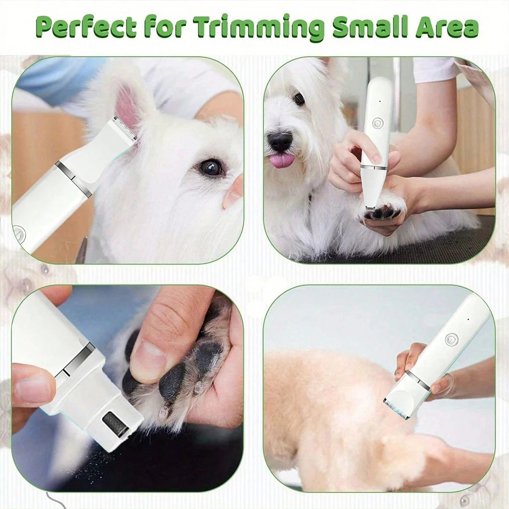 4-in-1 Pet Hair Clippers- Rechargeable Pet Trimmer Kit- Cordless- Electric Grooming Shaver with Comb Guide for Puppy Kitten-Pet Grooming
